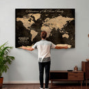 Personalized Family Adventure World Map – Custom Framed Push