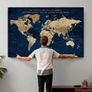Personalized Framed Travel Tracker Map – Custom World Canvas