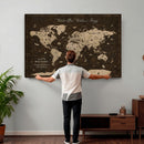 Customize Push Pin World Map Wall Art Canvas Print –