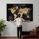 Framed Personalized Push Pin World Map – Custom Travel