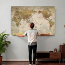 Personalized Push Pin World Map Canvas Print – Custom