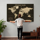Custom Push Pin World Map Wall Art Canvas Print –