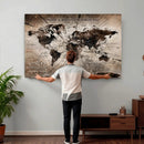 Personalized World Map Wall Art Canvas Print – Customizable