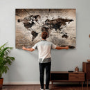 Personalized World Map Wall Art Canvas Print – Customizable