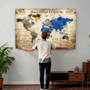 Personalized World Map Canvas Wall Art – Custom Framed Push