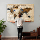 Vintage Custom World Map Canvas Wall Art – Custom Framed