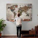 World Map Canvas Print – Framed Detailed Map of the World