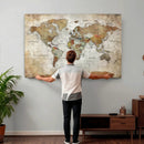 World Map Wall Art Canvas Print, Modern Decorative Framed Map Artwork Prints for Living Room, Office, Bedroom Wall Decor by MyGreatCanvas | Canvas Wall Art Prints | Photo Prints & Wall Decor