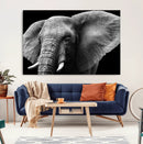 Big Elephant Close Up Wall Art Canvas Print