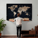 Grunge Wall Art World Map Canvas Print