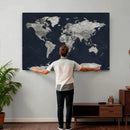 Colorful Watercolor World Map Canvas Print – Vibrant Framed