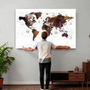 Rustic World Map Wall Art Canvas Print | Large World Map on