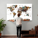Watercolor World Map Canvas Print – Detailed Map of the