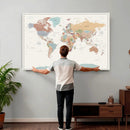 Pastel Colors World Map Wall Art Canvas Print by MyGreatCanvas | Canvas Wall Art Prints | Photo Prints & Wall Decor