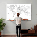 World Map Canvas Print – Framed Modern Detailed Map of the by MyGreatCanvas | Canvas Wall Art Prints | Photo Prints & Wall Decor