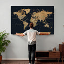 Vintage World Map Earth Globe Countries Oceans Continents