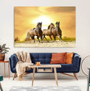 Wild Horses Wall Art Canvas Print – Framed Galloping Herd