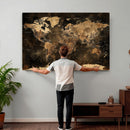 World Map Canvas Print, Modern Decorative Framed Map Artwork