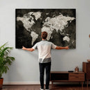 Vintage World Map Wall Art Canvas Print – Framed Large Map
