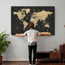 Vintage Blue and Brown World Map Canvas Wall Art – Framed by MyGreatCanvas | Canvas Wall Art Prints | Photo Prints & Wall Decor