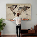 Neutral Watercolor World Map Canvas Wall Art – Framed Earth by MyGreatCanvas | Canvas Wall Art Prints | Photo Prints & Wall Decor