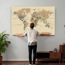 Extra Large World Map Canvas Print – Detailed Map of the