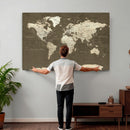 Vintage World Map Canvas Print – Framed Travel Map Wall Art