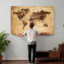 Modern Red and Gray World Map Canvas Print – Framed Wall Art by MyGreatCanvas | Canvas Wall Art Prints | Photo Prints & Wall Decor