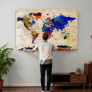 Watercolor World Map Canvas Print – Framed Wall Art for by MyGreatCanvas | Canvas Wall Art Prints | Photo Prints & Wall Decor