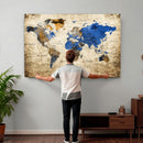 World Map Canvas Print – Colorful Abstract Travel Map,