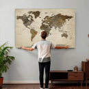 Vintage World Map Canvas Wall Art – Framed Travel Map for by MyGreatCanvas | Canvas Wall Art Prints | Photo Prints & Wall Decor