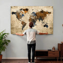 Rustic Watercolor World Map Canvas Wall Art – Framed Travel by MyGreatCanvas | Canvas Wall Art Prints | Photo Prints & Wall Decor