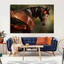 Majestic Brown Horse Wall Art Canvas Print – Framed