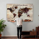 Custom Push Pin Map Wall Art Canvas Print – Personalized