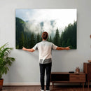 Misty Mountain Forest Canvas Print, Foggy Pine Trees Nature by MyGreatCanvas | Canvas Wall Art Prints | Photo Prints & Wall Decor