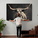 Vintage Texas Longhorn Bull Wall Art Canvas Print, Cow by MyGreatCanvas | Canvas Wall Art Prints | Photo Prints & Wall Decor