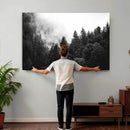 Black White Forest Wall Art Canvas Print, Misty Pine Tree by MyGreatCanvas | Canvas Wall Art Prints | Photo Prints & Wall Decor