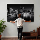 Boston Wall Art Canvas Print, Boston City Downtown Night by MyGreatCanvas | Canvas Wall Art Prints | Photo Prints & Wall Decor