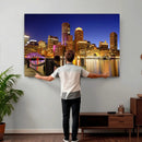 Boston Wall Art Canvas Print, Boston City Downtown Night by MyGreatCanvas | Canvas Wall Art Prints | Photo Prints & Wall Decor
