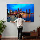 Boston Wall Art Canvas Print, Boston City Downtown Night by MyGreatCanvas | Canvas Wall Art Prints | Photo Prints & Wall Decor