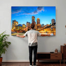 Boston Wall Art Canvas Print, Boston City Downtown Night by MyGreatCanvas | Canvas Wall Art Prints | Photo Prints & Wall Decor
