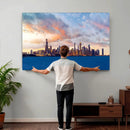 Chicago Wall Art Canvas Print - Chicago City Downtown Night by MyGreatCanvas | Canvas Wall Art Prints | Photo Prints & Wall Decor