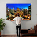 Chicago Wall Art Canvas Print - Chicago City Downtown Night by MyGreatCanvas | Canvas Wall Art Prints | Photo Prints & Wall Decor