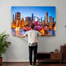 Chicago Wall Art Canvas Print, Chicago City Downtown Night by MyGreatCanvas | Canvas Wall Art Prints | Photo Prints & Wall Decor