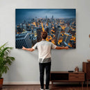Chicago Wall Art Canvas Print - Chicago City Downtown Night by MyGreatCanvas | Canvas Wall Art Prints | Photo Prints & Wall Decor