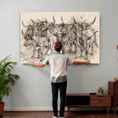 Abstract Cow Longhorn Wall Art Canvas Print for Cabin Decor by MyGreatCanvas | Canvas Wall Art Prints | Photo Prints & Wall Decor