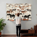 Wild Horses Wall Art Canvas Print - Abstract Farm Longhorn by MyGreatCanvas | Canvas Wall Art Prints | Photo Prints & Wall Decor
