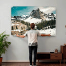 Snowy Mountain Wall Art Canvas Print, Alpine Pine Forest by MyGreatCanvas | Canvas Wall Art Prints | Photo Prints & Wall Decor