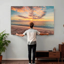 Sunset Beach Wall Art Canvas Print – Soft Coastal by MyGreatCanvas | Canvas Wall Art Prints | Photo Prints & Wall Decor