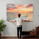 Sunset Beach Wall Art Canvas Print – Soft Coastal by MyGreatCanvas | Canvas Wall Art Prints | Photo Prints & Wall Decor